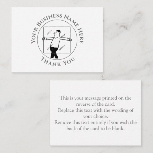 Carte de note de remerciement pour le verre et le (Devant / Derrière)