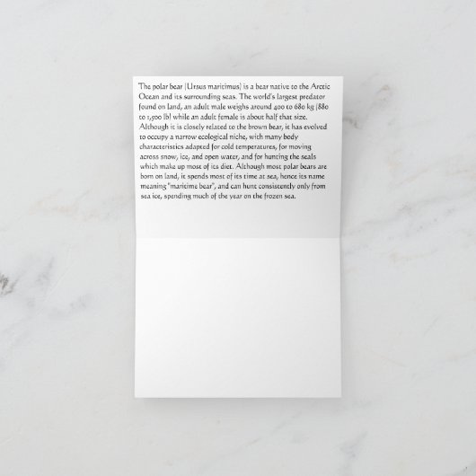 Carte de note de saut d'ours blanc (Intérieur)