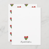 Carte de note de script de coeur simple moderne (Devant / Derrière)