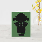 Carte de note de silhouette d'étoile de Kokeshi (Fleur jaune)