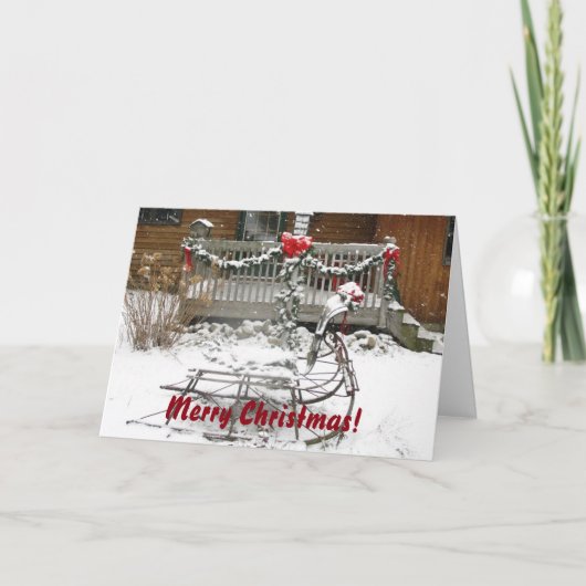 Carte de note de Sleigh de Noël (Devant)