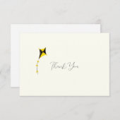 Carte de note de sortie de cerf-volant Aquarelle (Devant / Derrière)