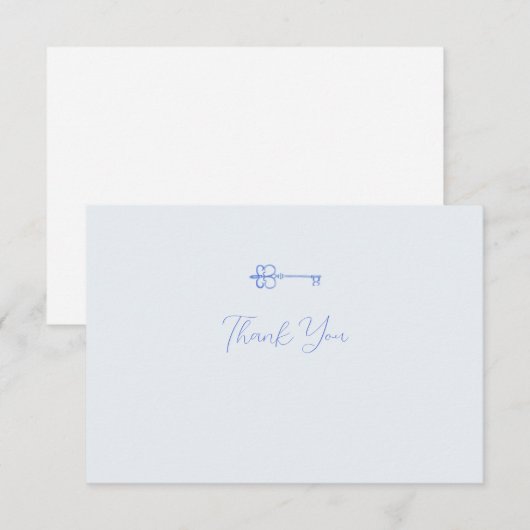 Carte de note de sortie de clé aquarelle (Devant / Derrière)