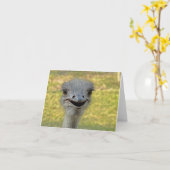 Carte de note de sourire d'autruche (Fleur jaune)