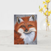 Carte de note de sourire de Fox (Fleur jaune)