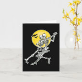 Carte de note de squelettes de danse (Fleur jaune)