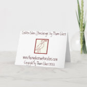 Carte de note de Stonehenge (Dos)