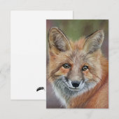 Carte de note de style carte postale Fox (Devant / Derrière)