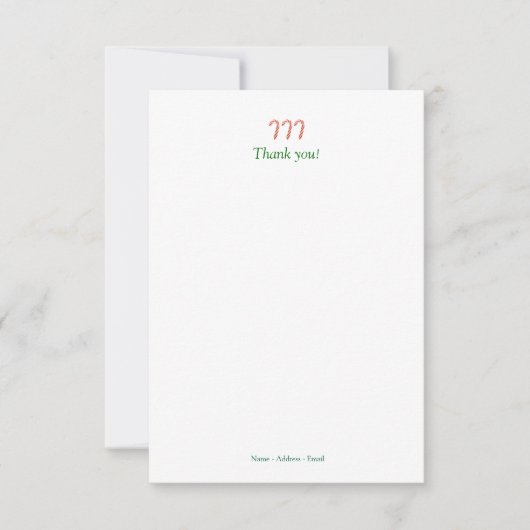 Carte de note de Sucres de canne de vacances Merci (Devant)