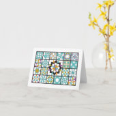 Carte de note de surface d'échantillonnage turquoi (Fleur jaune)