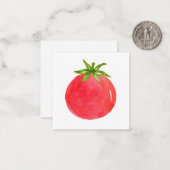 Carte de note de tomate aquarelle (Devant/Arrière en situation)