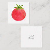 Carte de note de tomate aquarelle (Devant / Derrière)