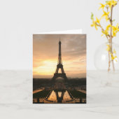 Carte de note de Tour Eiffel (Fleur jaune)