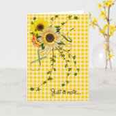 Carte de note de tournesol (Fleur jaune)