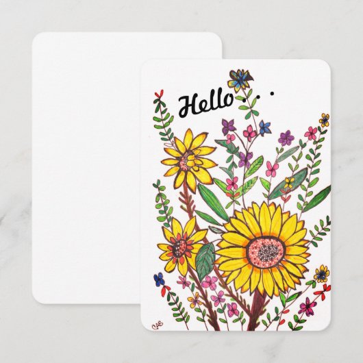 Carte de note de tournesol (Devant / Derrière)