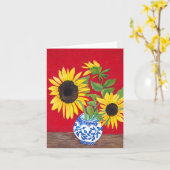 Carte de note de tournesol (Fleur jaune)