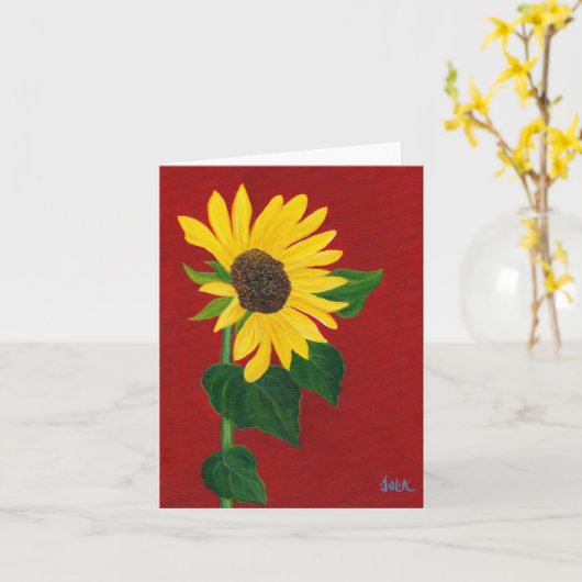 Carte de note de tournesol (Fleur jaune)