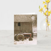 Carte de note de tracteur et d'étable (Fleur jaune)