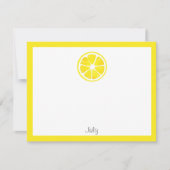 Carte de note de tranche de citron d'aquarelle (Devant)