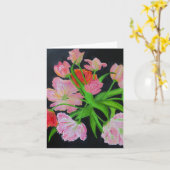 Carte de note de tulipes de perroquet (Fleur jaune)