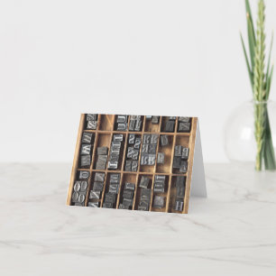 carte de note de type métal letterpress