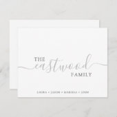 Carte de note de typographie de script de nom de f (Devant / Derrière)