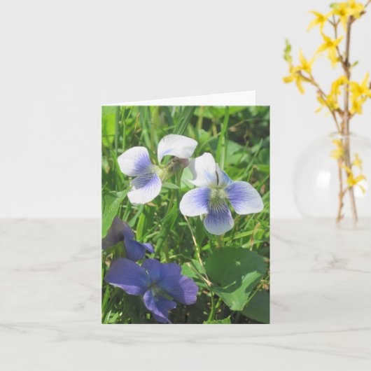 Carte de note de violettes (Fleur jaune)