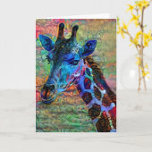 Carte de note de visage Sweet Giraffe (Fleur jaune)