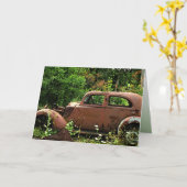 Carte de note de voiture ancienne (Fleur jaune)