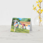 Carte de note de Washline de jardin (Fleur jaune)