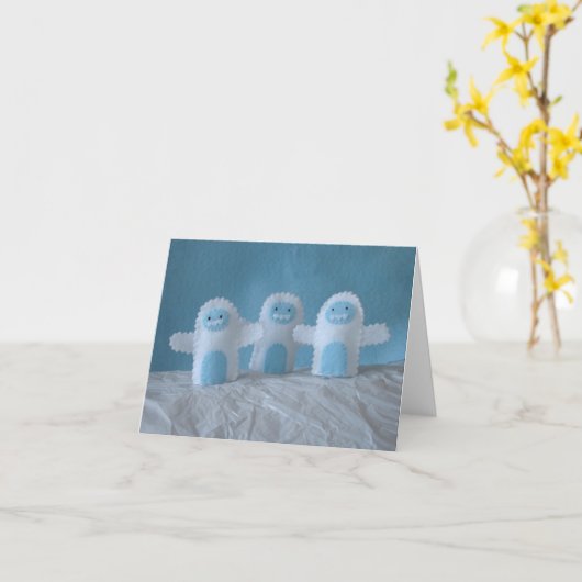 Carte de note de yeti (Fleur jaune)