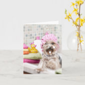 Carte de note de Yorkie (Fleur jaune)