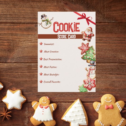 Carte de note d'échange de cookies de Noël