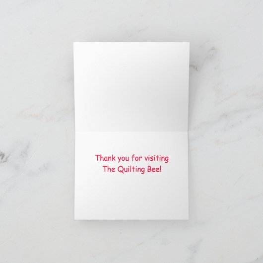 Carte de note d'édredon de patchwork/carte de (Intérieur)