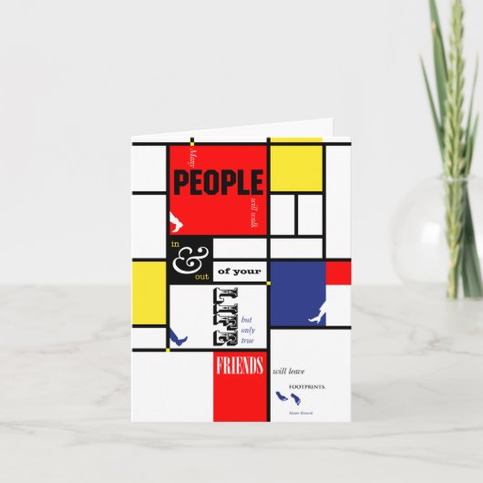 Carte de note d'empreintes de pas (Devant)