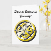 Carte de note d'encouragement du boussole interne (Fleur jaune)