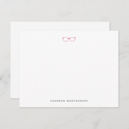 Carte de note des Lunettes de vue rose tendance (Devant / Derrière)