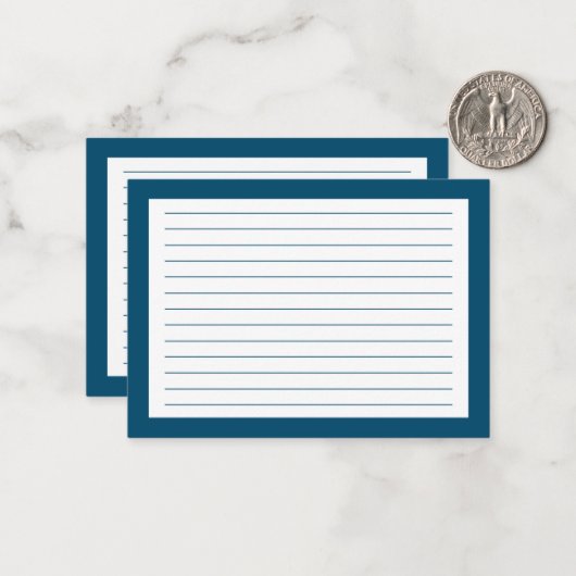 Carte de note d'étude de l'index à ligne simple (Devant/Arrière en situation)