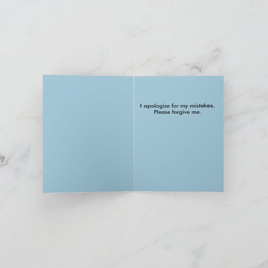 Carte de note d'excuses - courte (Intérieur)