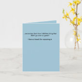 Carte de note d'excuses - courte (Fleur jaune)