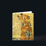 Carte de note d'exécution Gustav Klimt<br><div class="desc">Carte de note de Gustav Klimt Fulfillment. Frise de 1909. Complété pendant la phase d’or de Klimt, Fulfillment est composé d’un couple d’embrassades se tenant sous une courtepointe à motifs multiples avec spirales, yeux, oiseaux, poissons et autres formes. L’arrière - plan de l’oeuvre présente les mêmes spirales de bronze qui...</div>