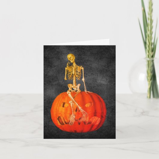 Carte de note d'Halloween Skeleton Jack-o'-lantern (Devant)
