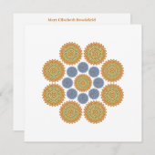 Carte de note d'Harmonie de tournesol en or et ble (Devant / Derrière)