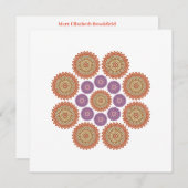 Carte de note d'Harmonie de tournesol en orange et (Devant / Derrière)