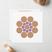 Carte de note d'Harmonie de tournesol en orange et (Devant/Arrière en situation)