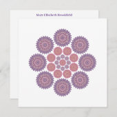 Carte de note d'Harmonie de tournesol en violet et (Devant / Derrière)