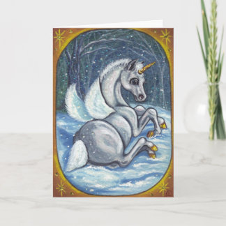Carte de note d'hiver de POULAIN de PEGASUS de