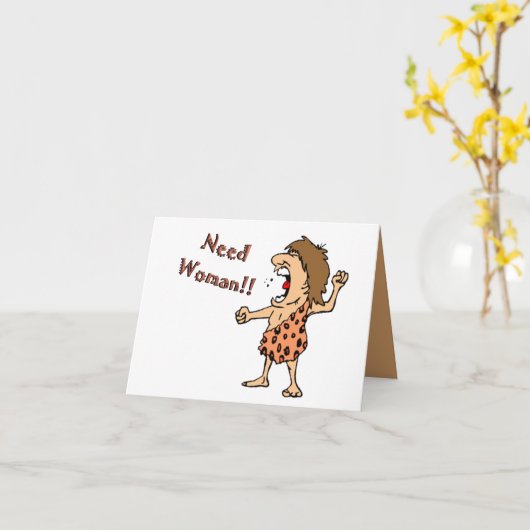 Carte de note d'homme des cavernes (Fleur jaune)