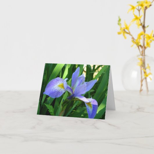Carte de note d'iris violet (Fleur jaune)