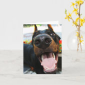 Carte de note Doberman (Fleur jaune)